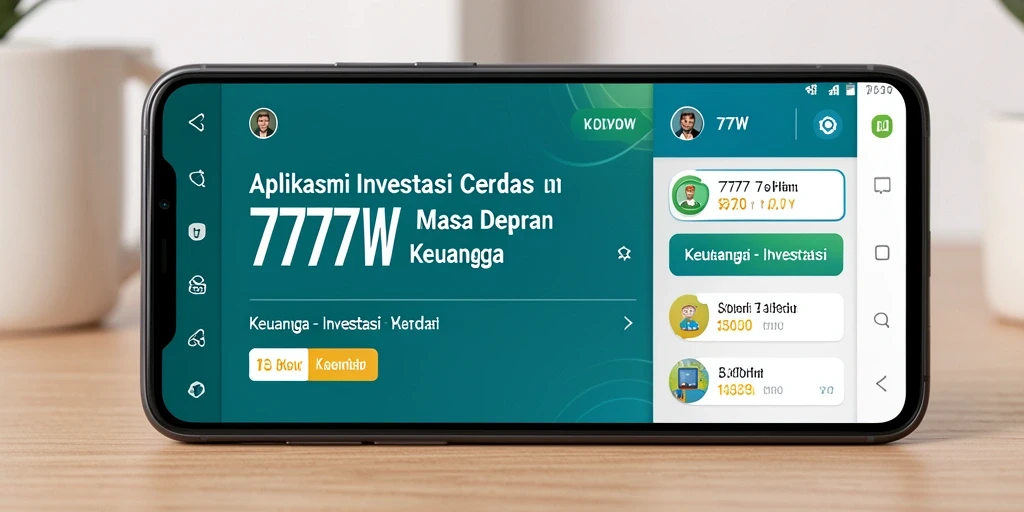 Tampilan antarmuka aplikasi 7777W yang mudah digunakan untuk investasi.