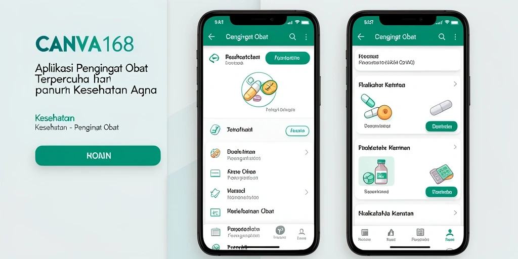 Antarmuka user-friendly CANVA168 untuk pengingat obat harian.