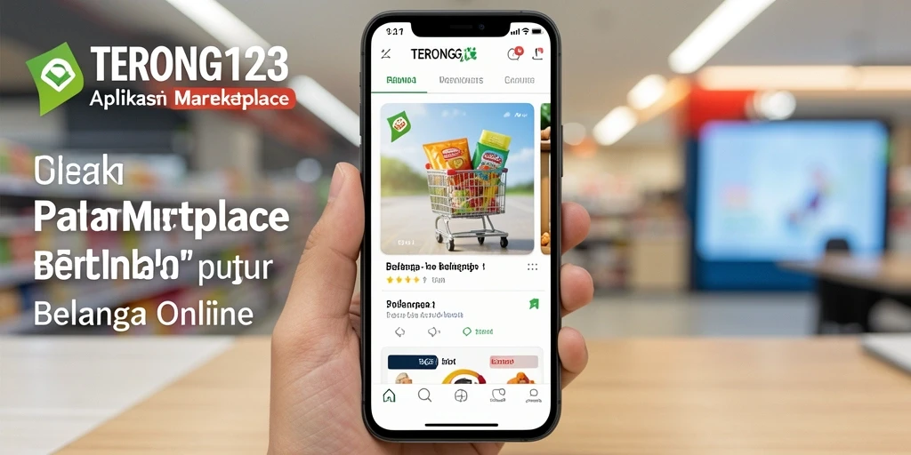Tampilan antarmuka pengguna aplikasi Marketplace TERONG123 yang modern dan mudah digunakan.