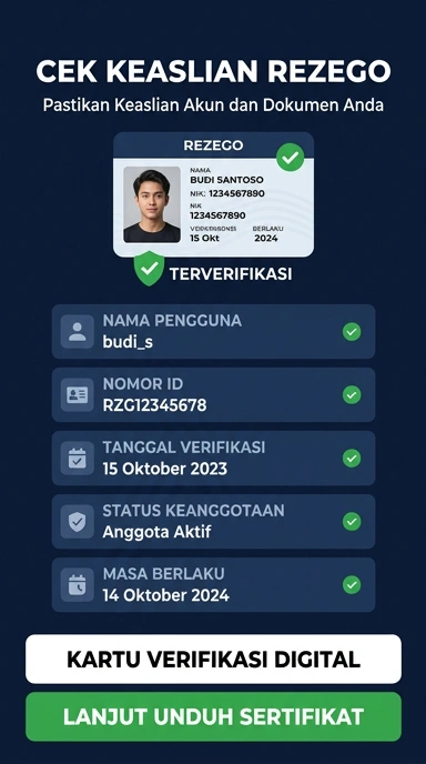Tampilan kanal resmi rezego